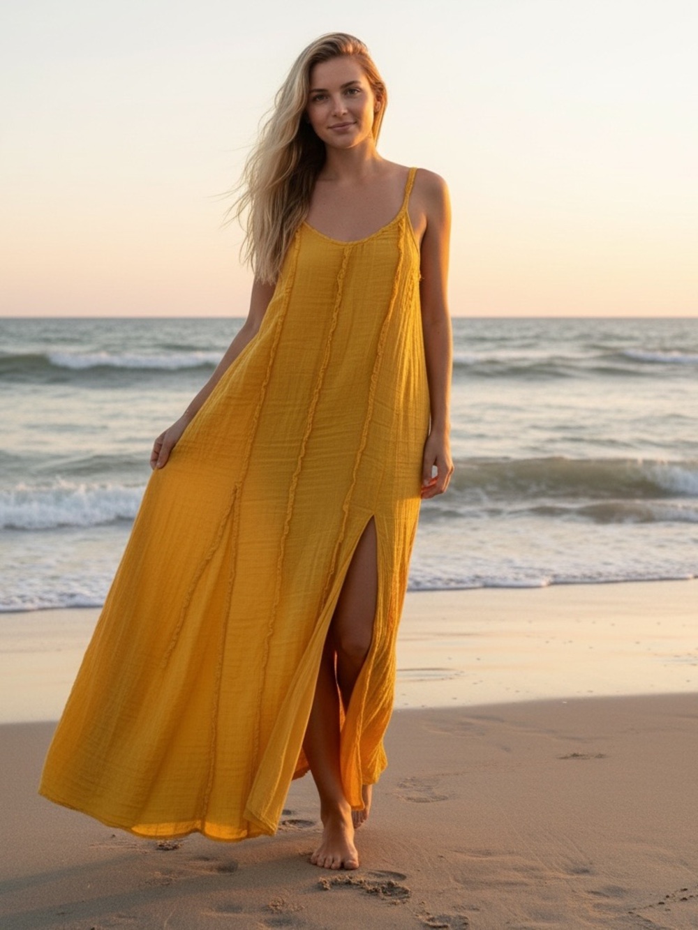 Free People Tangerine Voluminous Sun Dress S
